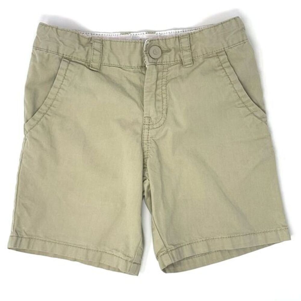 Cat & Jack‎ Khaki Flat Front Adjustable Waist Boy's Chino Shorts Size 5